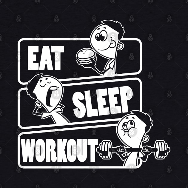 Eat Sleep Workout Repeat - Funny Work Out Gym Gift design by theodoros20